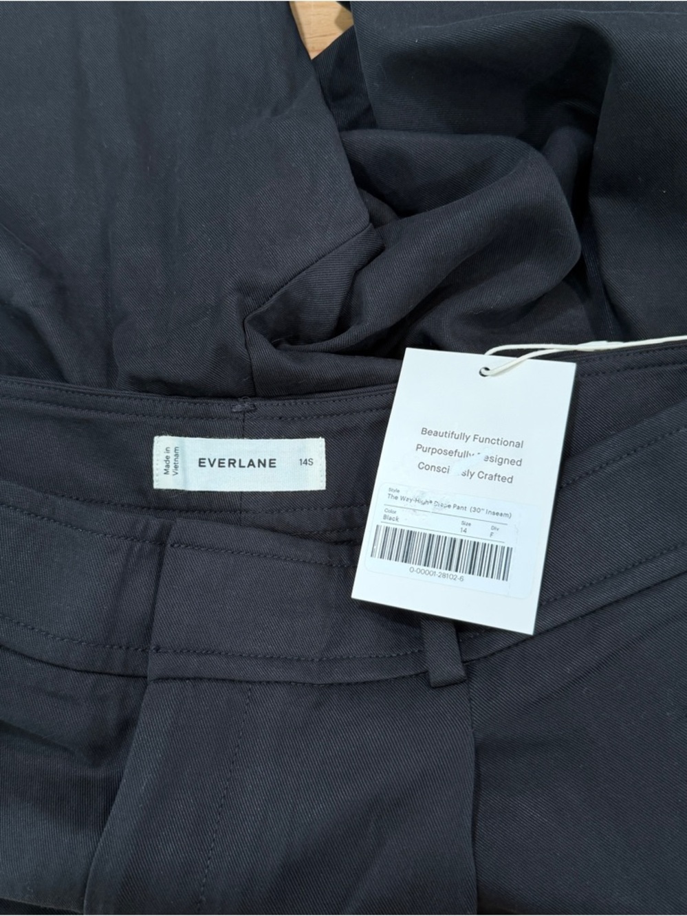 Everlane The Way-High Drape Pant Black Pleated NWT Size 14 Short - Picture 8 of 10